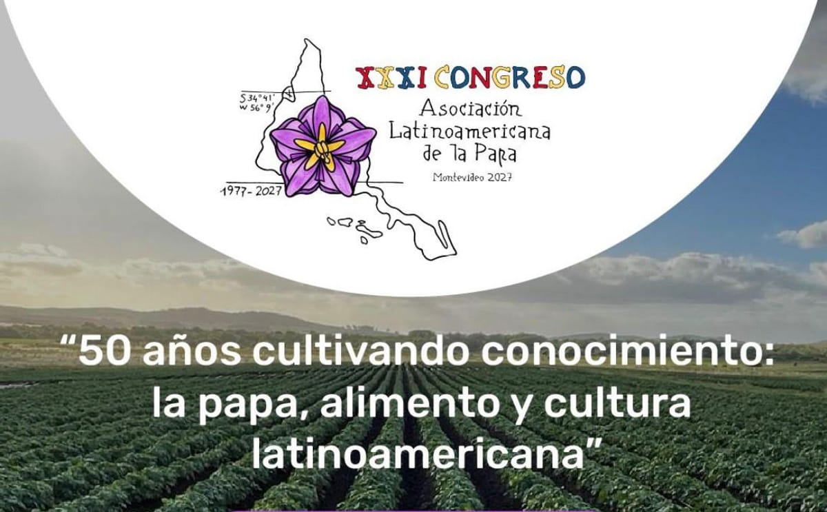 El XXXI Congreso de la Asociación Latinoamericana de la Papa (ALAP) se celebrará del 19 al 23 de abril de 2027 en Montevideo, Uruguay, coincidiendo con el 50 aniversario de la asociación. El XXXI Congreso de la Asociación Latinoamericana de la Papa (ALAP) se celebrará del 19 al 23 de abril de 2027 en Montevideo, Uruguay, coincidiendo con el 50 aniversario de la asociación.